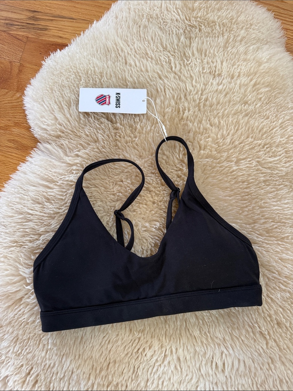 K-Swiss Women’s Black Sports Bralette - Lightweight Support